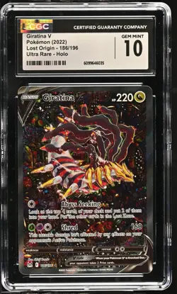 2022 Pokemon Lost Origin Giratina V Holo Ultra Rare Ultra Rare CGC 10 #186/196 - Image 1