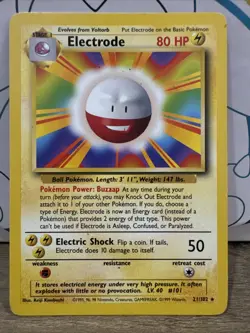 Pokemon Electrode 21/102 Base Set WOTC Unlimited Rare Card LP - Image 1