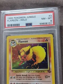 Pokemon 1999 Jungle Flareon Holo 3/64 **PSA 8** NM-MT - Image 2