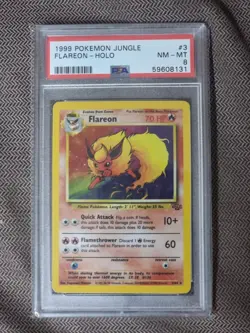 Pokemon 1999 Jungle Flareon Holo 3/64 **PSA 8** NM-MT - Image 3