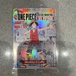 Bandai Namco Monkey.D.Luffy Promo Foil Character Card US Voyage One Piece CCG - Image 1