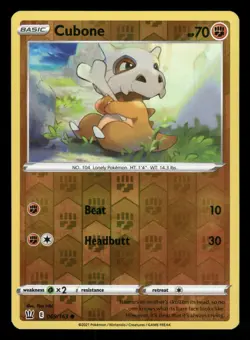 Cubone 069/163 NM Common Reverse Holo Battle Styles 2021 Pokemon TCG - Image 1
