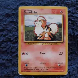 Growlithe Base Set 28/102 Pokemon Card.LP - Image 1