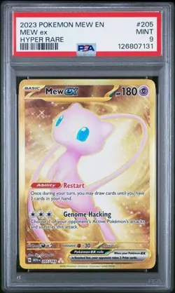 2023 POKEMON MEW EN-151 HYPER RARE #205 MEW EX PSA 9 Mint - Image 1