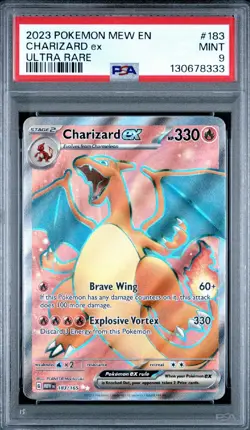 2023 POKEMON MEW EN-151 ULTRA RARE #183 CHARIZARD EX PSA 9 - Image 1