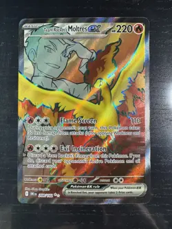 Pokemon TCG-Team Rocket's Moltres ex-208/182-Sv10: Destined Rivals-M/NM! - Image 1