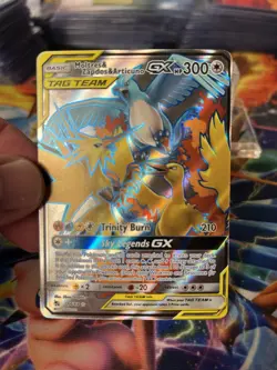 Pokemon NM Moltres Zapdos Articuno GX Full Art Hidden Fates 66/68 - Image 3