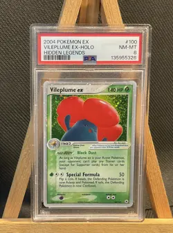 Pokemon 2004 Vintage EX Hidden Legends Vileplume EX 100/101 PSA 8 New Cert - Image 1
