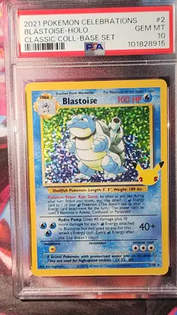 2021 Pokemon Celebrations Blastoise Holo Classic Collection Base Set Psa 10 #2 - Image 1