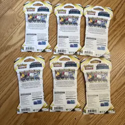 Lot 6 new sealed Pokemon Sword & Shield Silver Tempest sleeved booster packs - Image 2
