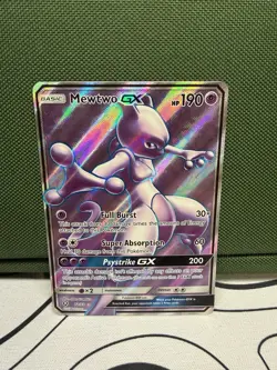 Mewtwo GX (Full Art) 72/73 Shining Legends Ultra Rare Holo 190HP Pokemon TCG - Image 1