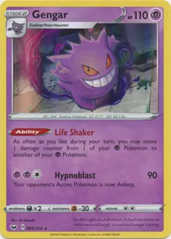 1x Gengar - 085/202 - Holo Rare NM-Mint Pokemon SWSH01 - Sword and Shield Base S - Image 1