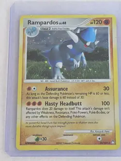 Rampardos 33/123 Mysterious Treasures Reverse Holo TCG Rare 2007 Vintage Pokemon - Image 3