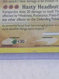 Rampardos 33/123 Mysterious Treasures Reverse Holo TCG Rare 2007 Vintage Pokemon - Image 5