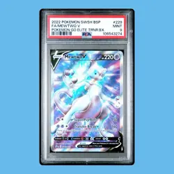 2022 Pokemon SWSH Black Star Promo 223 Mewtwo V Full Art PSA 9 MINT - Image 1