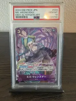 2024 One Piece Japanese MISS WEDNESDAY Alternate Art SR #EB01-034 PSA 10 - Image 1