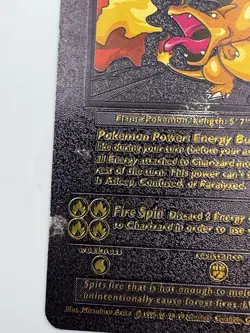 CHARIZARD 4/102 Base Set Vintage Black Foil RARE Fan Art Display Card MP - Image 3