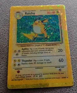 Raichu Pokemon TCG Holo Prism Vending Machine Sticker Cards Bundle 90’s - Image 1