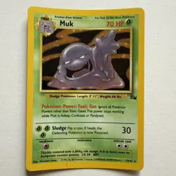 Pokemon TCG Muk Fossil Holo Rare Card 13/62 LP WOTC 1 - Image 2