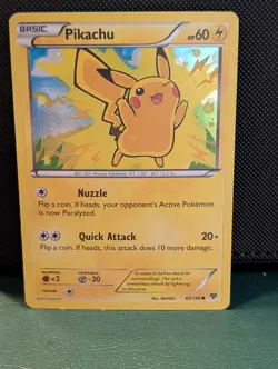 Pikachu 42/146 XY Base Set Pokemon Card Shiny Cosmos HOLO Shiny Excellent - Image 1