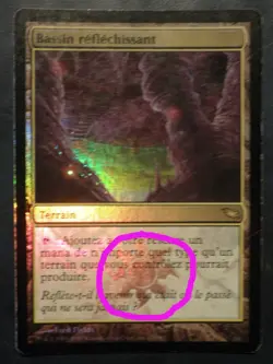 mtg magic MISPRINT plains SYMBOL reflecting pool FOIL FRENCH shadowmoor bassin - Image 1