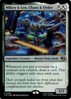 Mikey & Leo, Chaos & Order FOIL 158 TMT Teenage Mutant Ninja Turtles NM - Image 1