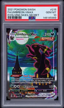 2021 POKEMON SWORD & SHIELD EVOLVING SKIES SECRET FULL ART/UMBREON VMAX PSA 10 - Image 1
