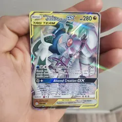 2019 Pokemon Cosmic Eclipse Arceus Dialga Palkia Tag Team Holo #156/236 - Image 1