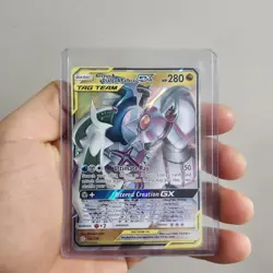2019 Pokemon Cosmic Eclipse Arceus Dialga Palkia Tag Team Holo #156/236 - Image 4