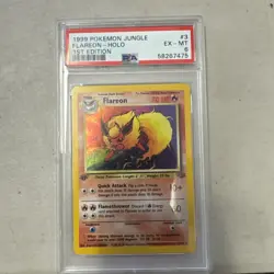 1999 Pokemon Jungle #3 Flareon 1st Edition PSA 6 - Image 1