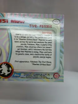 Pokemon Topps 2000 TV Animation Edition MEW #151 non-holo, Excellent Condition - Image 4