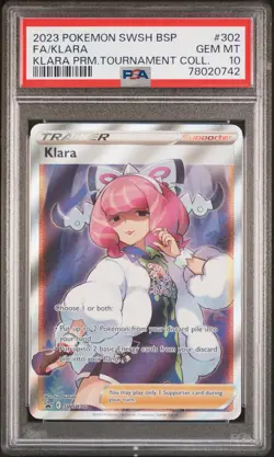 2023 Pokemon SWSH Black Star Promo Premium #302 Full Art Klara PSA 10 Gem Mint - Image 1