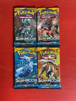 4 PACKS - Pokemon: Sun and Moon Base Booster Pack - Image 1