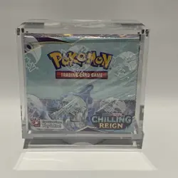 Pokemon Chilling Reign Sealed Booster Box In Acrylic Case - Image 1
