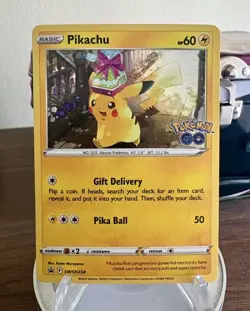 Pokwmon TCG Pikachu Pokemon Go Holo Black Star Promo SWSH234 - Image 1