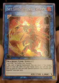 Yugioh Sky Striker Ace Kagari MP19-EN257 Prismatic Secret Rare 1st NM w/Tracking - Image 5