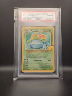 Pokemon PSA 10 Venusaur #15 Holo Celebrations Classic Collection 2021 - Image 1