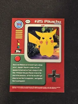 Pikachu #25 - TV2 - Topps Pokemon - Black Logo - NM - Image 2