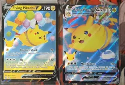 Flying Pikachu VMAX & Flying Pikachu V Pokemon TCG Celebrations Anniversary NM - Image 1