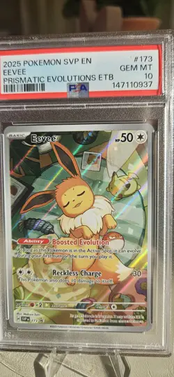 Eevee Black Star Promo ETB PSA 10 GEM MT 2025 Pokemon Prismatic Evolutions #173 - Image 1