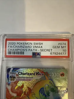 Charizard VMax 074/073 Pokemon PSA 10 GEM MT Champion's Path Rainbow Secret Rare - Image 3