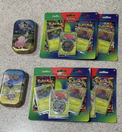 Pokemon TCG Ascended Heroes Mini Tins x2 Pokemon TCG: Enhanced 2-Pack Blister x4 - Image 1