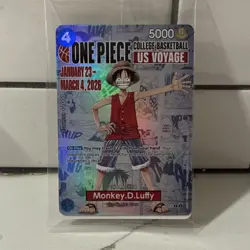 Bandai Namco One Piece CCG US Voyage Monkey.D.Luffy Promo Holo Card #055 - Image 1