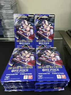 One Piece OP-14 The Azure Sea’s Seven Sleeved Booster Pack Lot of 20 Sealed ENG - Image 1