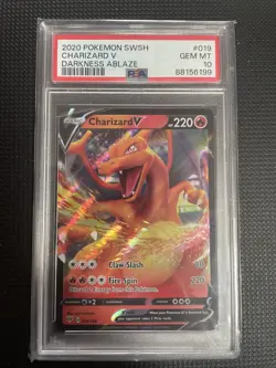 Pokemon TCG Charizard v Darkness Ablaze Card 019/189 Rare PSA 10 - Image 1