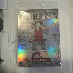 One Piece Monkey.D.Luffy College Basketball US Voyage Promo Card (Sealed) P-055 - Image 1