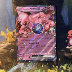 Team Rocket's Mewtwo ex (SVP 205) black star promo rare Pokemon card - Image 1