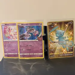 Pokemon TCG Mew & MewTew Basic 3x Trading Card Holo Mint Cards - Image 2