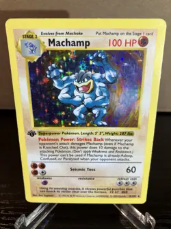 Pokemon 1st Edition Shadowless + Shadow Holo - Machamp 2 Card Lot #8/102 - Image 2