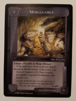 MIDDLE-EARTH CCG MECCG MORGUL-ORCS AGAINST THE SHADOW ATS RARE LOTR CARD GAME - Image 1